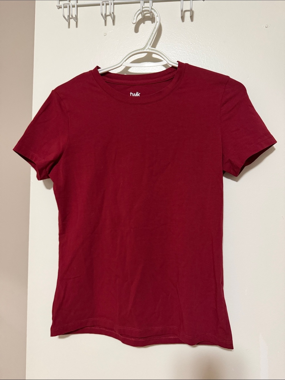 Twik Deep Burgundy Slim Crewneck Tee